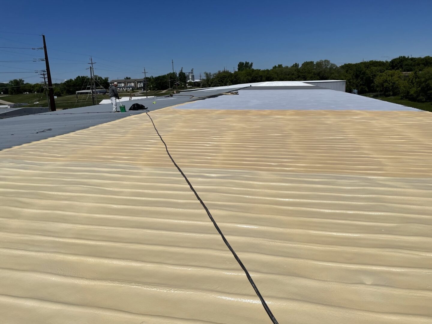 Rooftop level with insulation