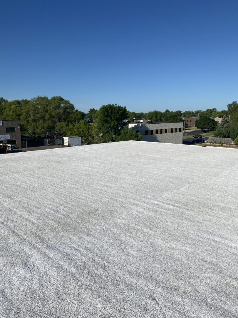 flat rooftop area with effective spray insulation